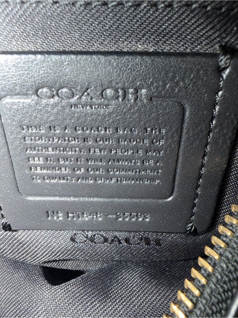 Coach Black Pebbled Leather Shoulder Bag with Gold Hardware - Picture 7 of 7